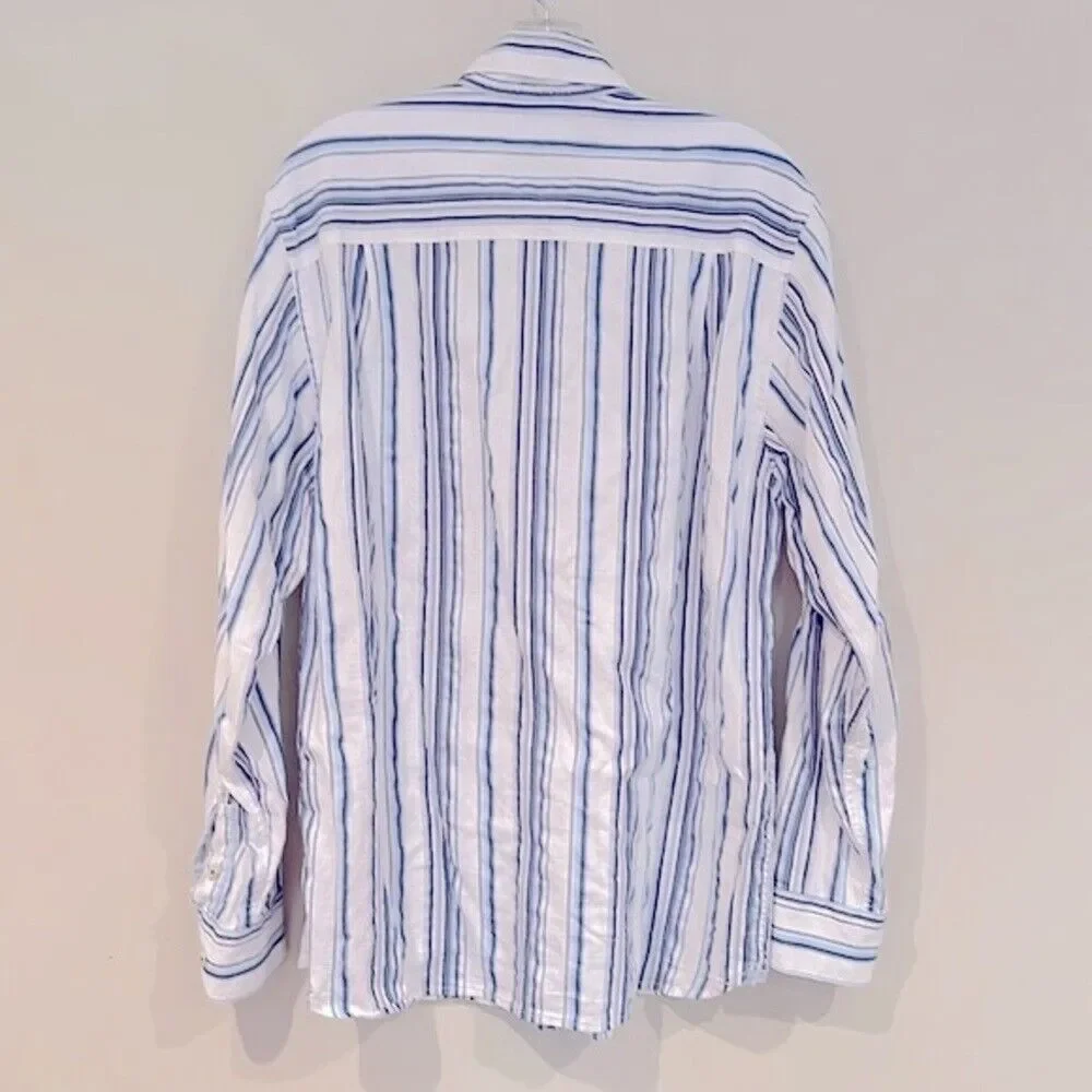 Tommy Bahama Jeans Men's Long Sleeve Cotton Button Down Striped Size Medium - Picture 6 of 6